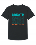 Breath Relax Focus Tricou mânecă scurtă guler larg Bărbat Skater