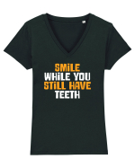 SMILE Tricou mânecă scurtă guler V Damă Evoker