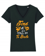 SMILE Tricou mânecă scurtă guler V Damă Evoker