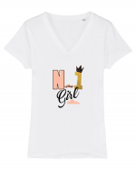 No 1 Girl Tricou mânecă scurtă guler V Damă Evoker