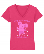 It's All Yoga All the Time Tricou mânecă scurtă guler V Damă Evoker