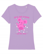 It's All Yoga All the Time Tricou mânecă scurtă guler larg fitted Damă Expresser