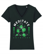 Meditate Anywhere Tricou mânecă scurtă guler V Damă Evoker