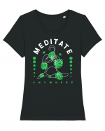 Meditate Anywhere Tricou mânecă scurtă guler larg fitted Damă Expresser