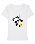 Panda Tricou mânecă scurtă guler larg fitted Damă Expresser