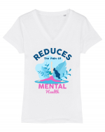 Reduces the Pain of Mental Health Tricou mânecă scurtă guler V Damă Evoker