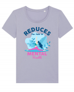 Reduces the Pain of Mental Health Tricou mânecă scurtă guler larg fitted Damă Expresser