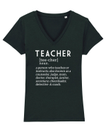 Teacher Tricou mânecă scurtă guler V Damă Evoker