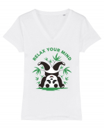 Relax Your Mind Tricou mânecă scurtă guler V Damă Evoker