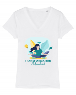 Transformation of Body and Mind Tricou mânecă scurtă guler V Damă Evoker