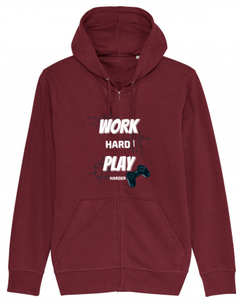 Work Hard Play Harder Burgundy