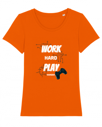 Work Hard Play Harder Bright Orange