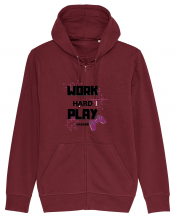 Work Hard Play Harder Burgundy