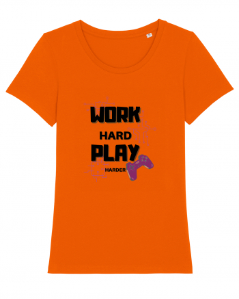 Work Hard Play Harder Bright Orange