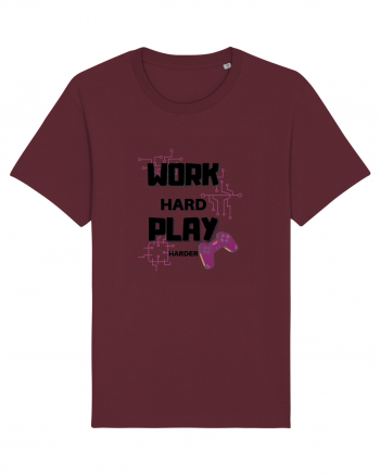 Work Hard Play Harder Burgundy