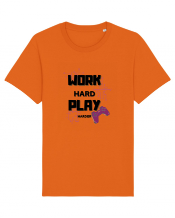 Work Hard Play Harder Bright Orange