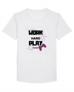 Work Hard Play Harder Tricou mânecă scurtă guler larg Bărbat Skater