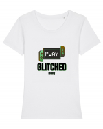 Glitched Reality Tricou mânecă scurtă guler larg fitted Damă Expresser