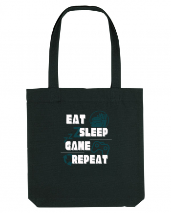 Eat Sleep Game Repeat Black