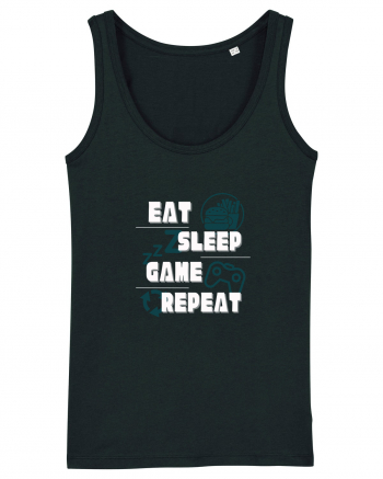 Eat Sleep Game Repeat Black