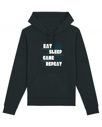 Eat Sleep Game Repeat Black