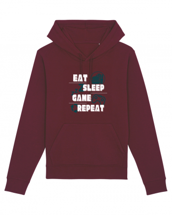 Eat Sleep Game Repeat Burgundy