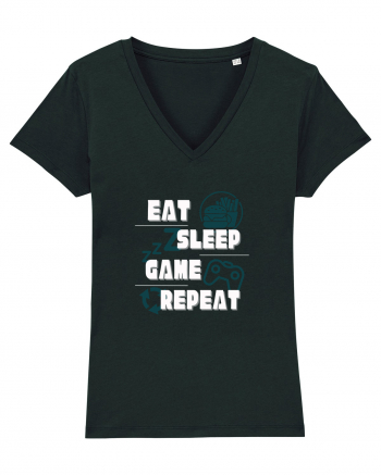 Eat Sleep Game Repeat Black