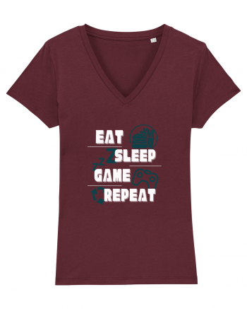 Eat Sleep Game Repeat Burgundy