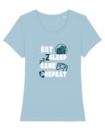 Eat Sleep Game Repeat Sky Blue