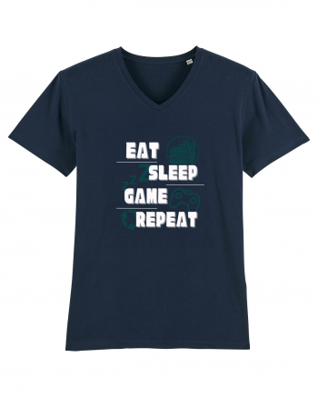 Eat Sleep Game Repeat French Navy