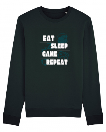 Eat Sleep Game Repeat Black