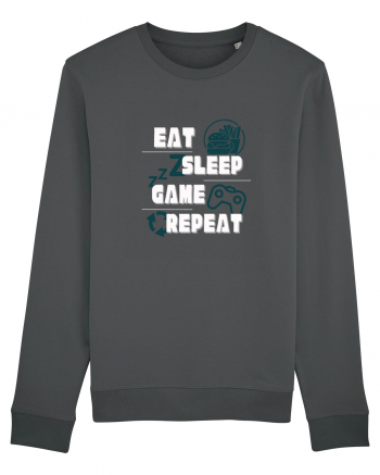 Eat Sleep Game Repeat Anthracite