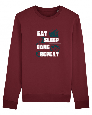 Eat Sleep Game Repeat Burgundy