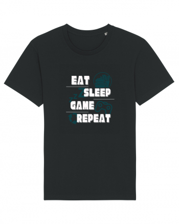 Eat Sleep Game Repeat Black