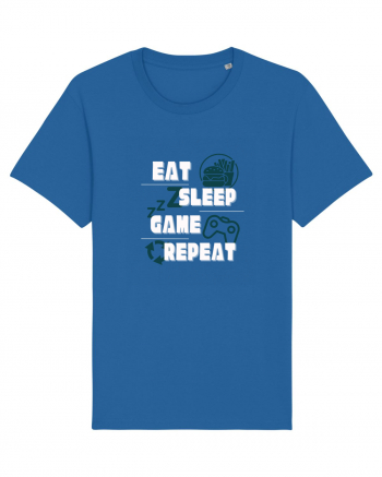 Eat Sleep Game Repeat Royal Blue