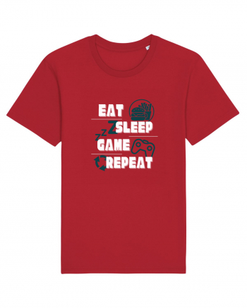 Eat Sleep Game Repeat Red