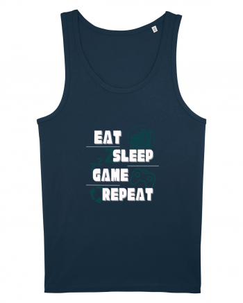 Eat Sleep Game Repeat Navy