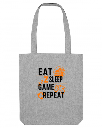 Eat Sleep Game Repeat Heather Grey