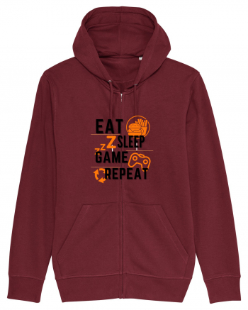 Eat Sleep Game Repeat Burgundy