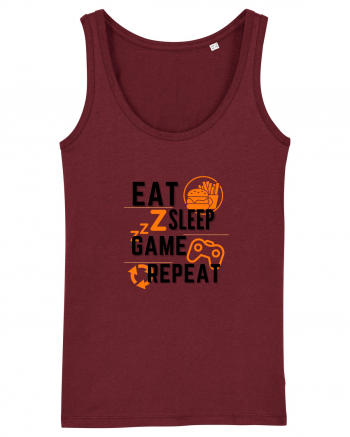 Eat Sleep Game Repeat Burgundy