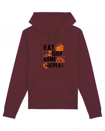 Eat Sleep Game Repeat Burgundy