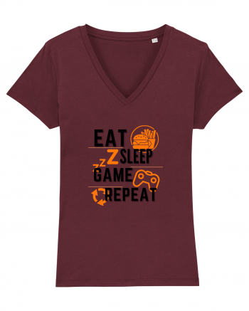 Eat Sleep Game Repeat Burgundy