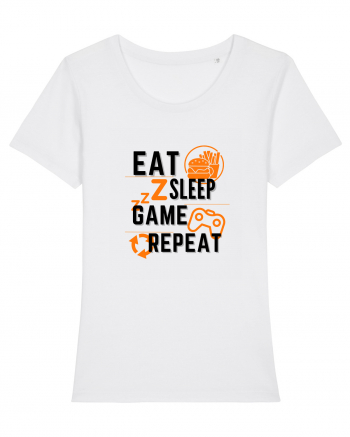 Eat Sleep Game Repeat White