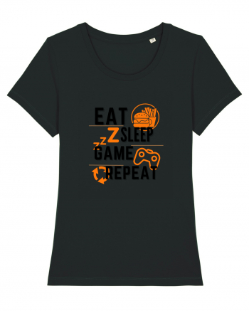 Eat Sleep Game Repeat Black