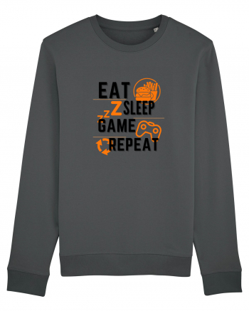 Eat Sleep Game Repeat Anthracite