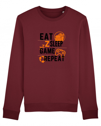 Eat Sleep Game Repeat Burgundy