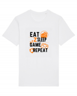 Eat Sleep Game Repeat Tricou mânecă scurtă Unisex Rocker