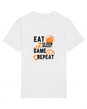 Eat Sleep Game Repeat White