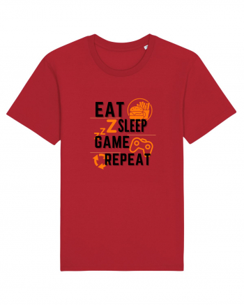 Eat Sleep Game Repeat Red