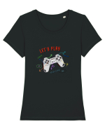Let s Play ... Tricou mânecă scurtă guler larg fitted Damă Expresser